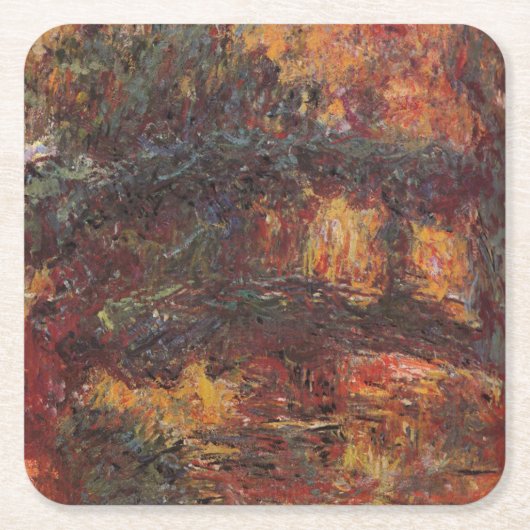 ブリッジ日本の- Claude Monet - c1920 スクエアペーパーコースター (正面)