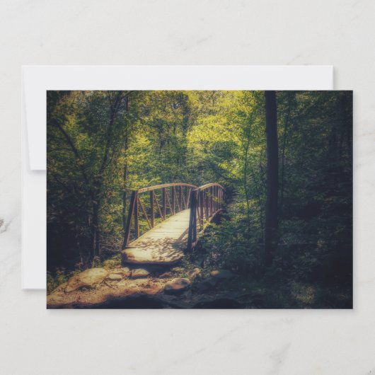 ブリッジ素朴魅惑された森の森林地帯の写真 ノートカード (正面)