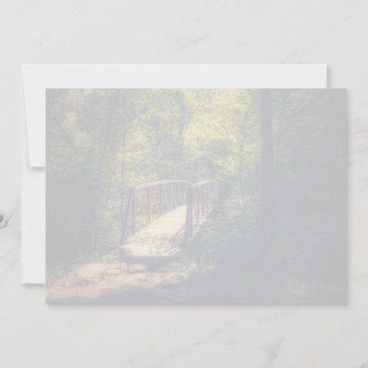 ブリッジ素朴魅惑された森の森林地帯の写真 ノートカード (裏面)