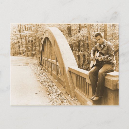 ブリッジ葉書のギターピックイン ポストカード (正面)