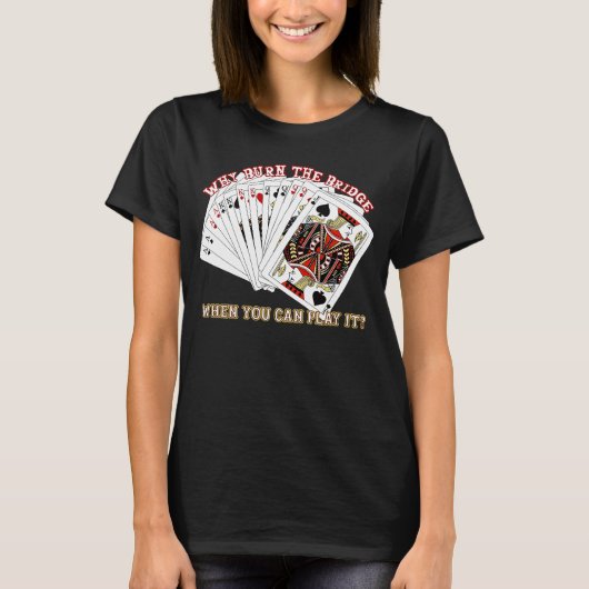ブリッジ遊のカードゲームプレーヤー皮肉な男性のwom tシャツ (正面)