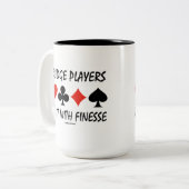 ブリッジ選手は4枚のカードスーツでそれを行う ツートーンマグカップ (正面左)