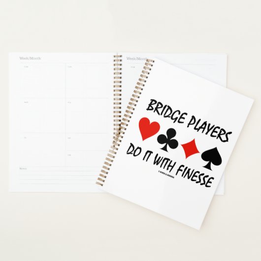 ブリッジ選手は4枚のカードスーツでそれを行う プランナー手帳 (ディスプレー)