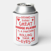 ブリッジ選手転がパートナーの目おもしろい 缶クーラー (缶裏面)