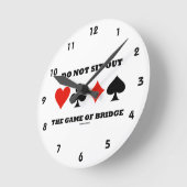 ブリッジ（カードスーツ）のゲームを外に座ってはいけない ラウンド壁時計 (傾斜)