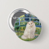 ブリッジ – 白ペルシャ猫 缶バッジ (正面&裏面)