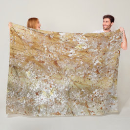 ブリッスルと開花の水色 フリースブランケット