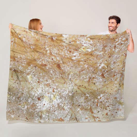 ブリッスルと開花の水色 フリースブランケット (インサイチュ)