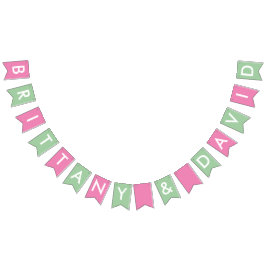 ブリッタニーおよびデイヴィッドのブライダルシャワーの旗 バンティングフラッグ