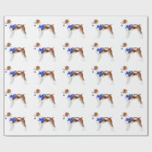 ブリッタニーのクリスマスの休日の包装紙の青 ラッピングペーパー (フラット)