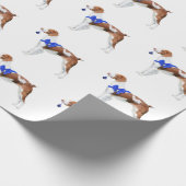 ブリッタニーのクリスマスの休日の包装紙の青 ラッピングペーパー (角)