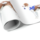 ブリッタニーのクリスマスの休日の包装紙の青 ラッピングペーパー (ロールコーナー)