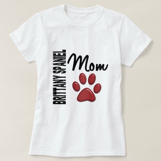 ブリッタニースパニエル犬のお母さん2 Tシャツ (デザイン正面)