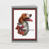 ブリッタニースパニエル犬のクリスマスカード シーズンカード (正面)