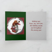 ブリッタニースパニエル犬のクリスマスカード シーズンカード (内部)