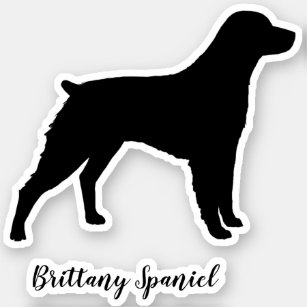ブリッタニースパニエル犬のシルエット犬の品種ビニール シール