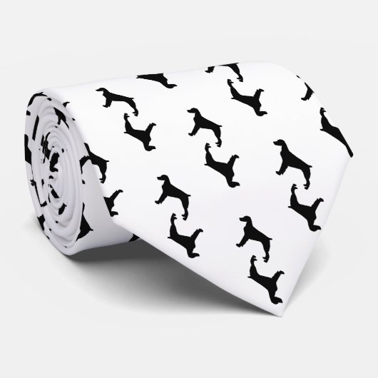 ブリッタニースパニエル犬のスポーツのな猟犬のシルエット ネクタイ (ロール)
