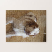 ブリッタニースパニエル犬の置くこと ジグソーパズル (横)