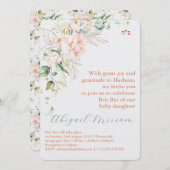 ブリットこうもりユダヤ人のベビーガールヘブライ語招待状 招待状 (正面/裏面)