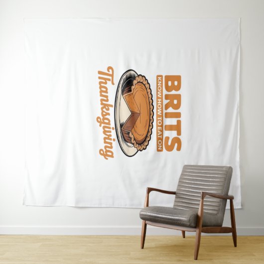 ブリットは感謝祭の食べ大きすぎるTの方法を知っている –  タペストリー (インサイチュ(横))