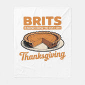 ブリットは感謝祭の食べ大きすぎるTの方法を知っている –  フリースブランケット (正面)
