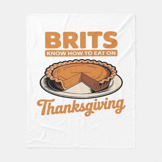 ブリットは感謝祭の食べ大きすぎるTの方法を知っている –  フリースブランケット (正面)