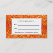 ブリットオレンジグリッターアポイントメント名刺 予約カード (裏面)