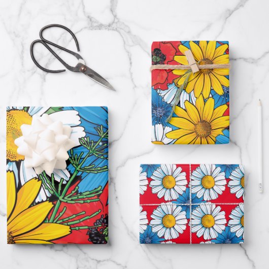 ブリットフローラ包装紙フラットシートセット3 ラッピングペーパーシート (正面)