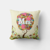 ブリッパーソナライズされたドサンゴとアクアフラワーツリー クッション (正面)