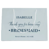 ブリッパーソナライズされたドメイドブルーありがとう ラージペーパーバッグ (正面)