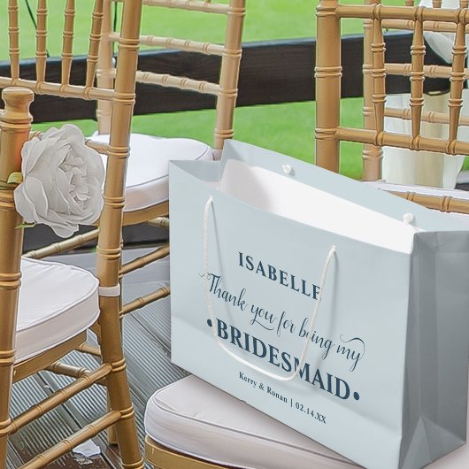 ブリッパーソナライズされたドメイドブルーありがとう ラージペーパーバッグ