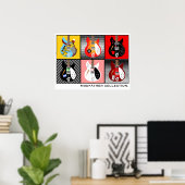 ブリッモダントポップ・アートのアート電気ギターコレクション ポスター (ホームオフィス)