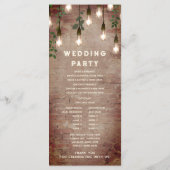 ブリッ素朴クヴィンテージ電球結婚の プログラム (裏面)