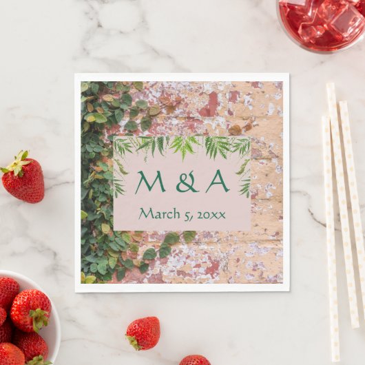 ブリッ絵を描クグリーンアイビー結婚のランチョンナプキンス スタンダードランチョンナプキン (インサイチュ)