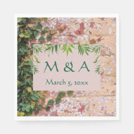 ブリッ絵を描クグリーンアイビー結婚のランチョンナプキンス スタンダードランチョンナプキン