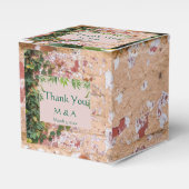 ブリッ絵を描クグリーンアイビー結婚式の引き出物ボックス フェイバーボックス (正面サイド)