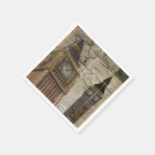 ブリティアンイングランド時計塔ビッグベン スタンダードカクテルナプキン (角)