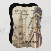 ブリティアンイングランド時計塔ビッグベン 招待状 (正面/裏面)