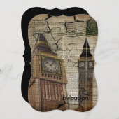 ブリティアンイングランド時計塔ビッグベン 招待状 (正面/裏面)