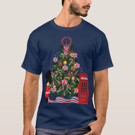 ブリティアン素晴らしクリスマスツリーユーロ英国ヨーロッパ Tシャツ