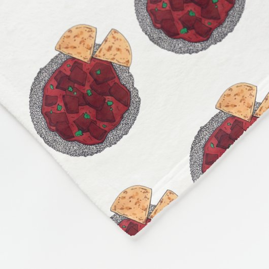 ブリティッシュインディアンテイクアウェイチキンティッカマサラ フリースブランケット (角)