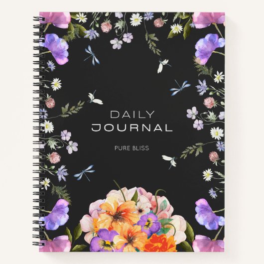 ブリティッシュガーデンセレニティピンクグレージャーナル ノートブック (正面)