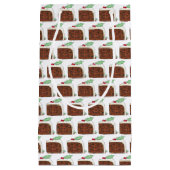 ブリティッシュクリスマスケーキスライスフェスティバルホリデーパーティー スモールペーパーバッグ (正面)