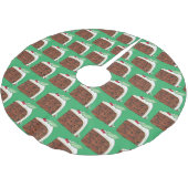 ブリティッシュクリスマスケーキスライスフェスティバルホリデーフード ブラッシュドポリエステルツリースカート (アングル)