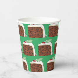 ブリティッシュクリスマスケーキスライスフェスティバルホリデーフード 紙コップ