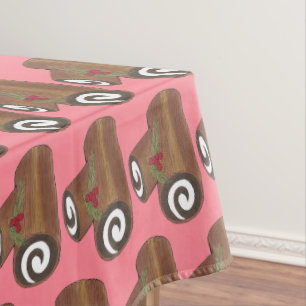 ブリティッシュクリスマスケーキユール（キリスト降誕祭）ログホリデーパーティー テーブルクロス