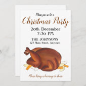 ブリティッシュクリスマスディナートルコフェスティバルパーティー 招待状 (正面/裏面)