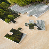 ブリティッシュコロンビアの森の中の山川 ジグソーパズル (側面)