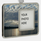 ブリティッシュコロンビアカナディアンシースケープの夕日 シルバープレートフレームオーナメント (右)