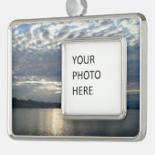 ブリティッシュコロンビアカナディアンシースケープの夕日 シルバープレートフレームオーナメント (左)